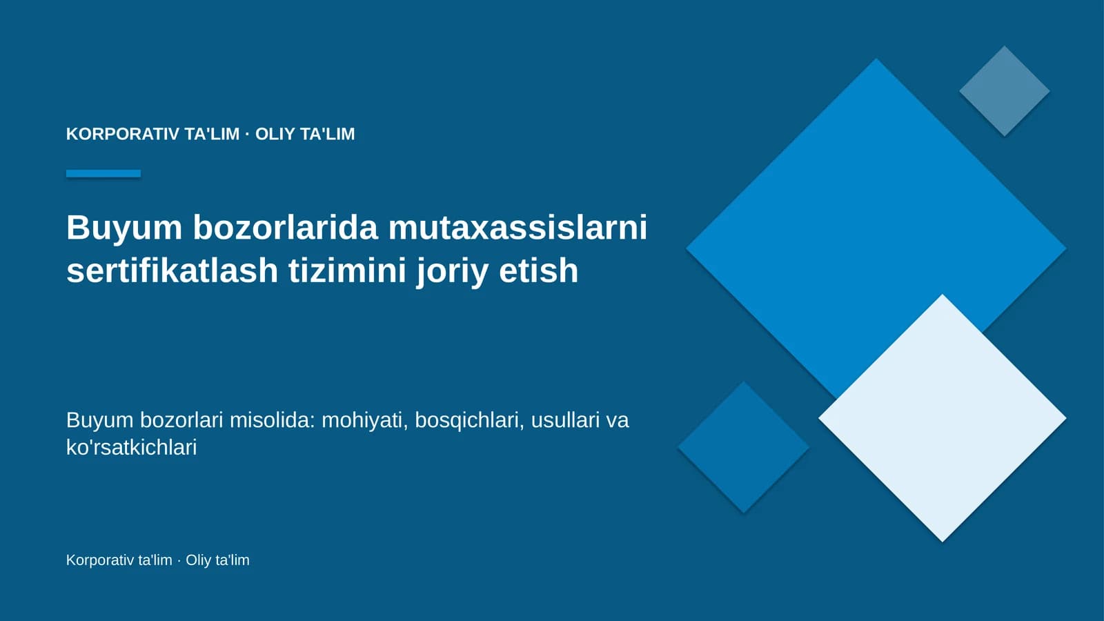 buyum bozorlarida mutaxassislarni sertifikatlash tizimini joriy etish 1673