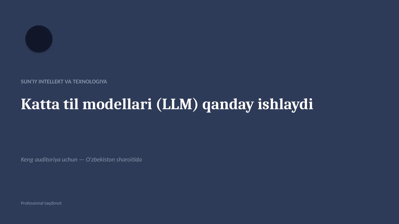 Katta til modellari (LLM) qanday ishlaydi