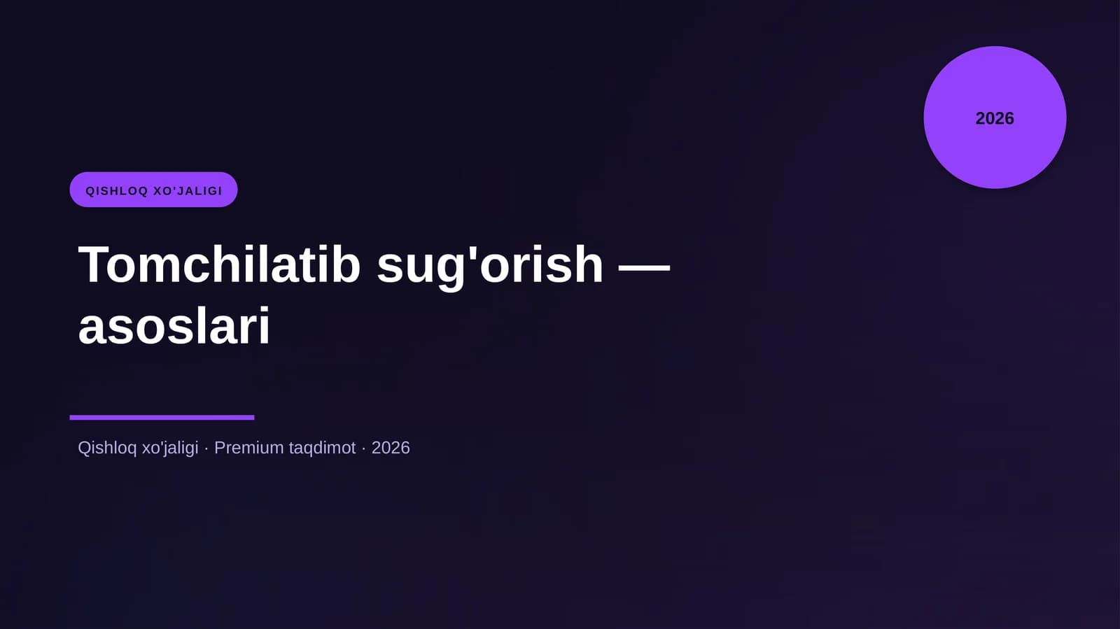 Tomchilatib sug'orish — asoslari