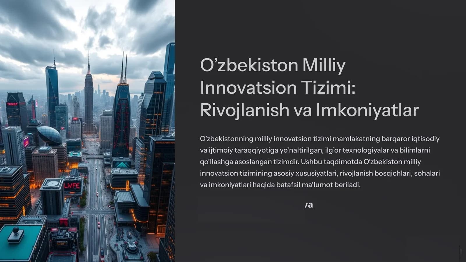 O’zbekiston Milliy Innovatsion Tizimi: Rivojlanish va Imkoniyatlar