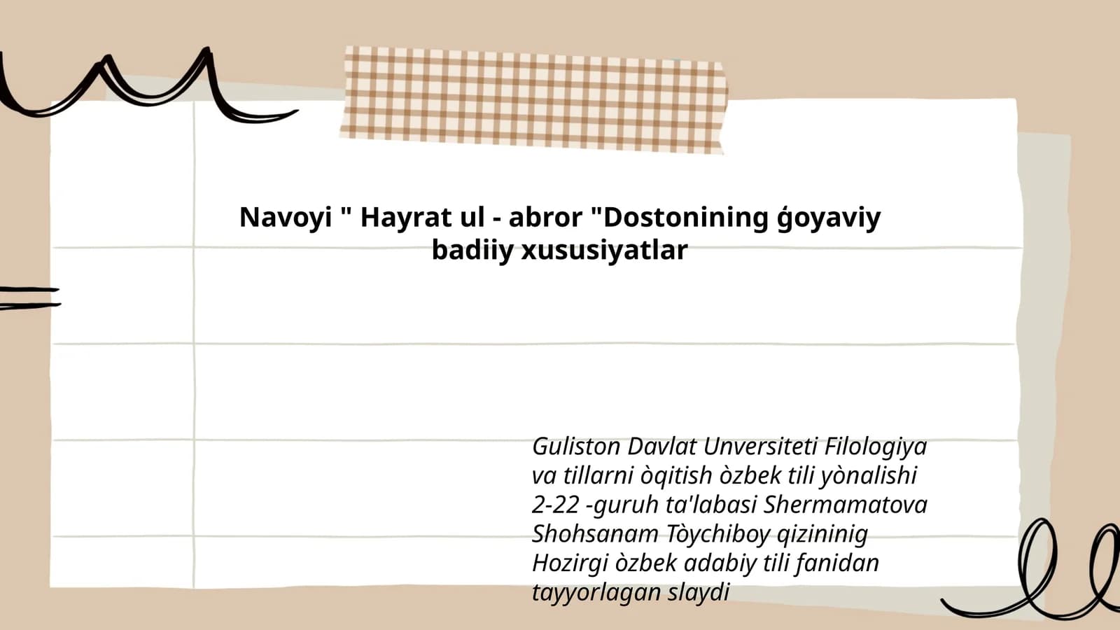 Hayrat ul - abror Dostoni
