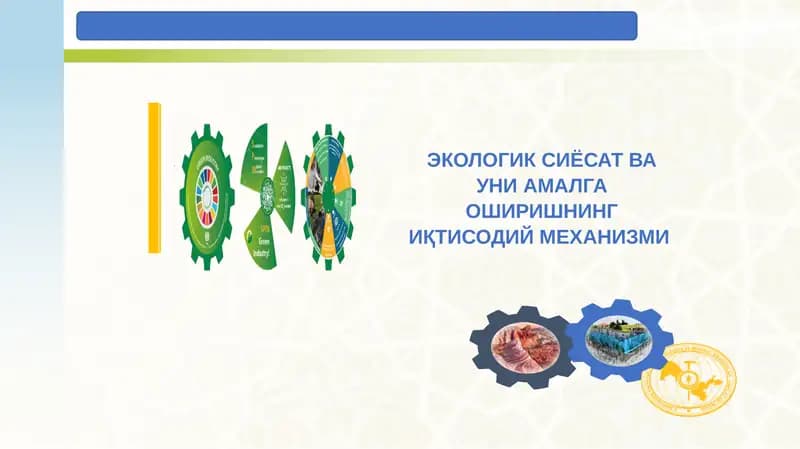 ЭКОЛОГИК СИЁСАТ ВА УНИ АМАЛГА ОШИРИШНИНГ ИҚТИСОДИЙ МЕХАНИЗМИ