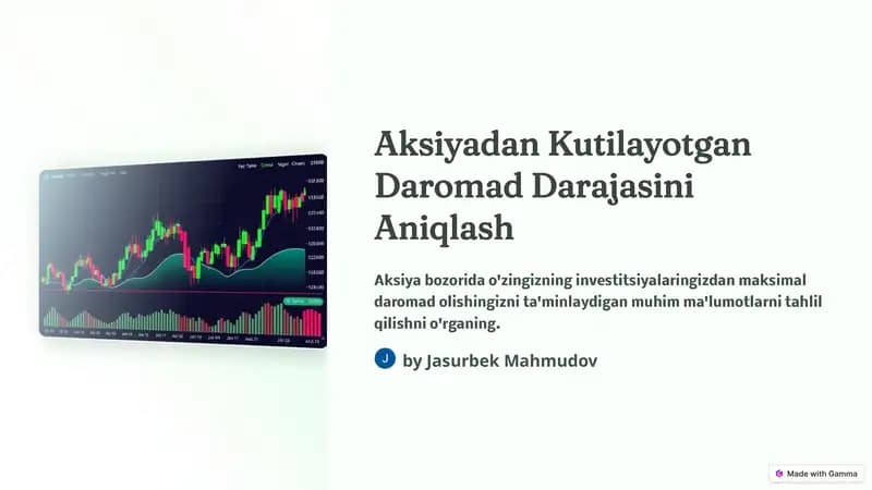 Aksiyadan kutilayotgan daromad