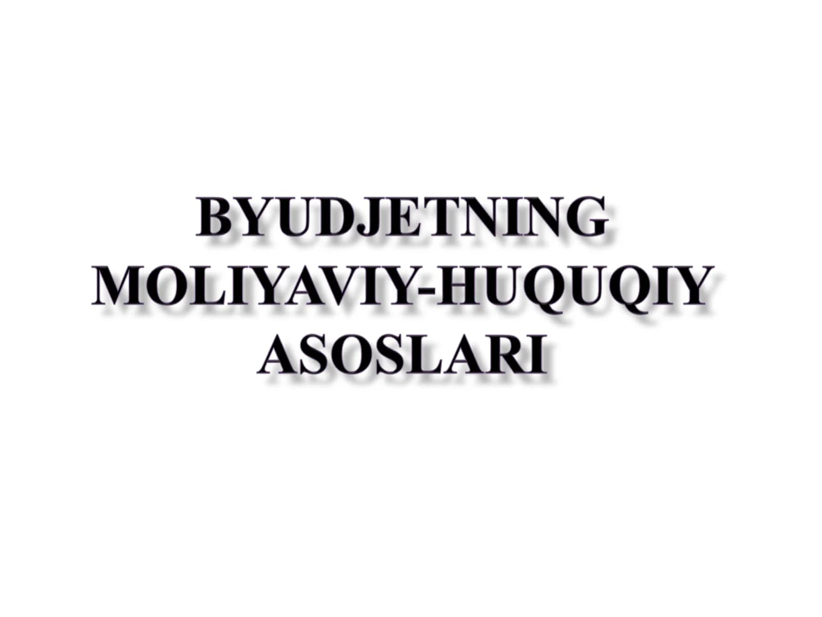 O‘zbekiston Respublikasi Moliya huquqi darslik