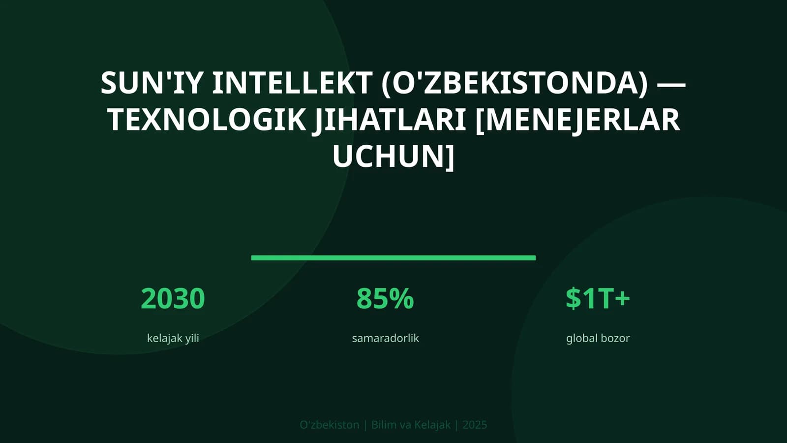 Sun'iy intellekt (O'zbekistonda) — texnologik jihatlari [menejerlar uchun]