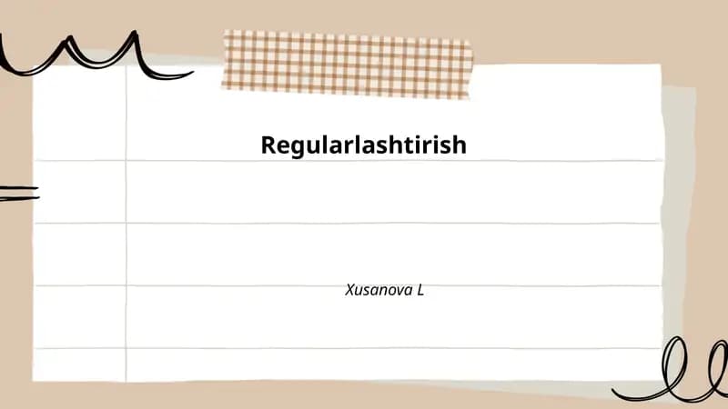 Regularlashtirish