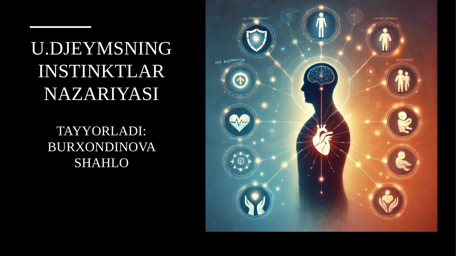 U. Djeymsning instinktlarnazariyasi Tayyorladi: Burxondinova Shahlo
