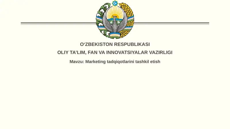 Marketing tadqiqotlari tashkilotish