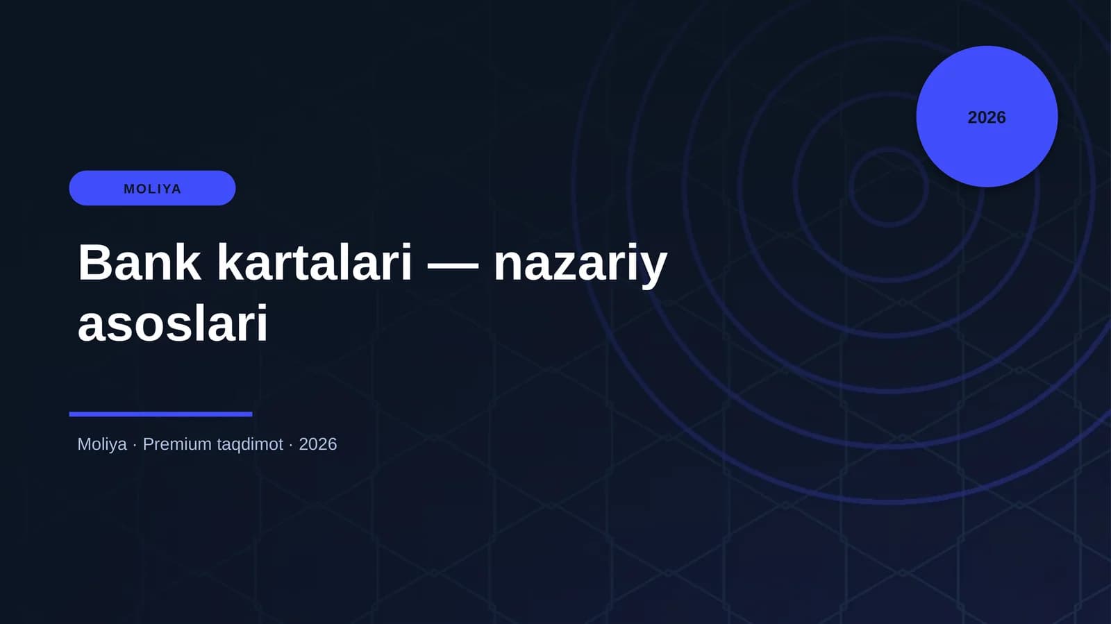 Bank kartalari — nazariy asoslari