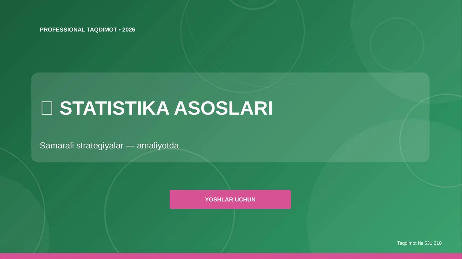 STATISTIKA ASOSLARI