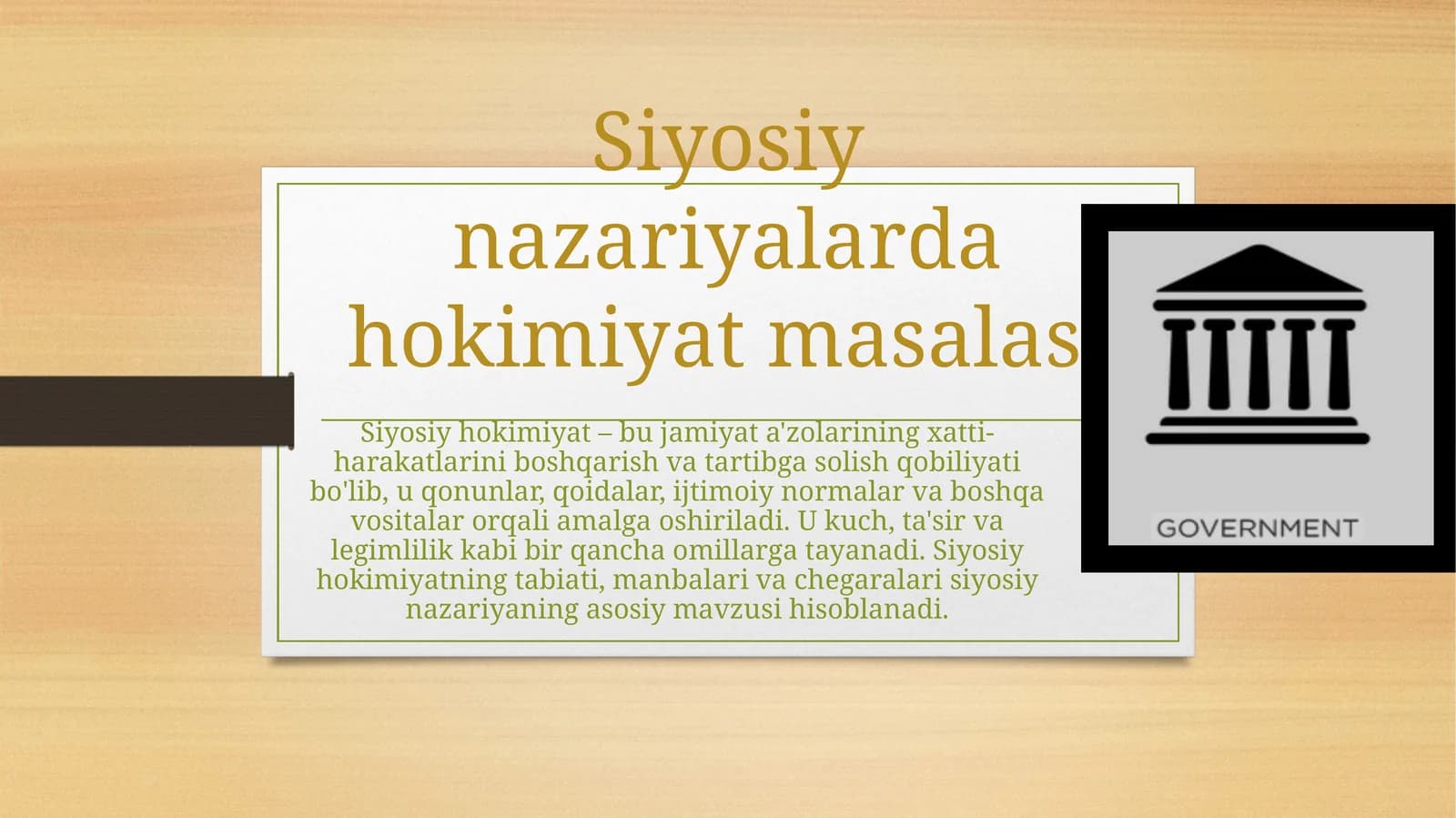Siyosiy nazariyalarda hokimiyat masalasi
