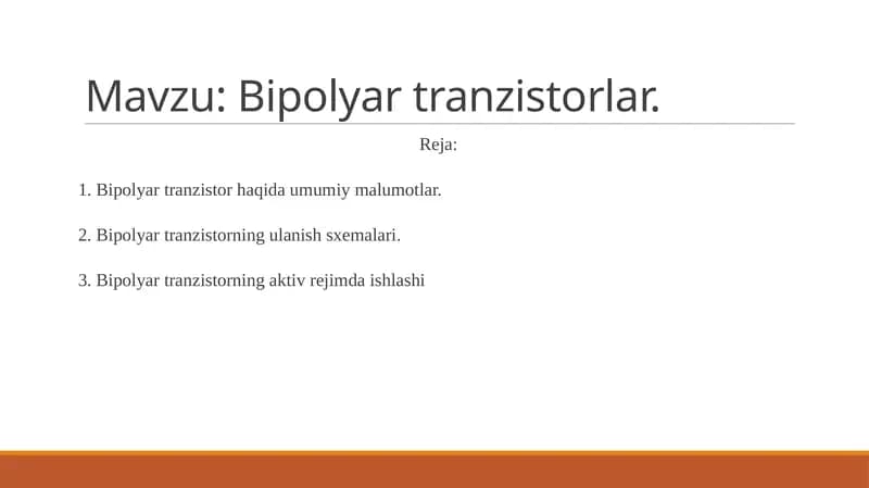 Bipolyartranzistorlar