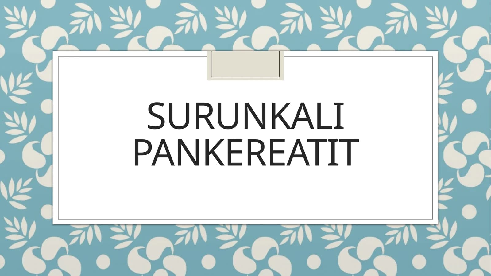 Surunkali Pankreatit
