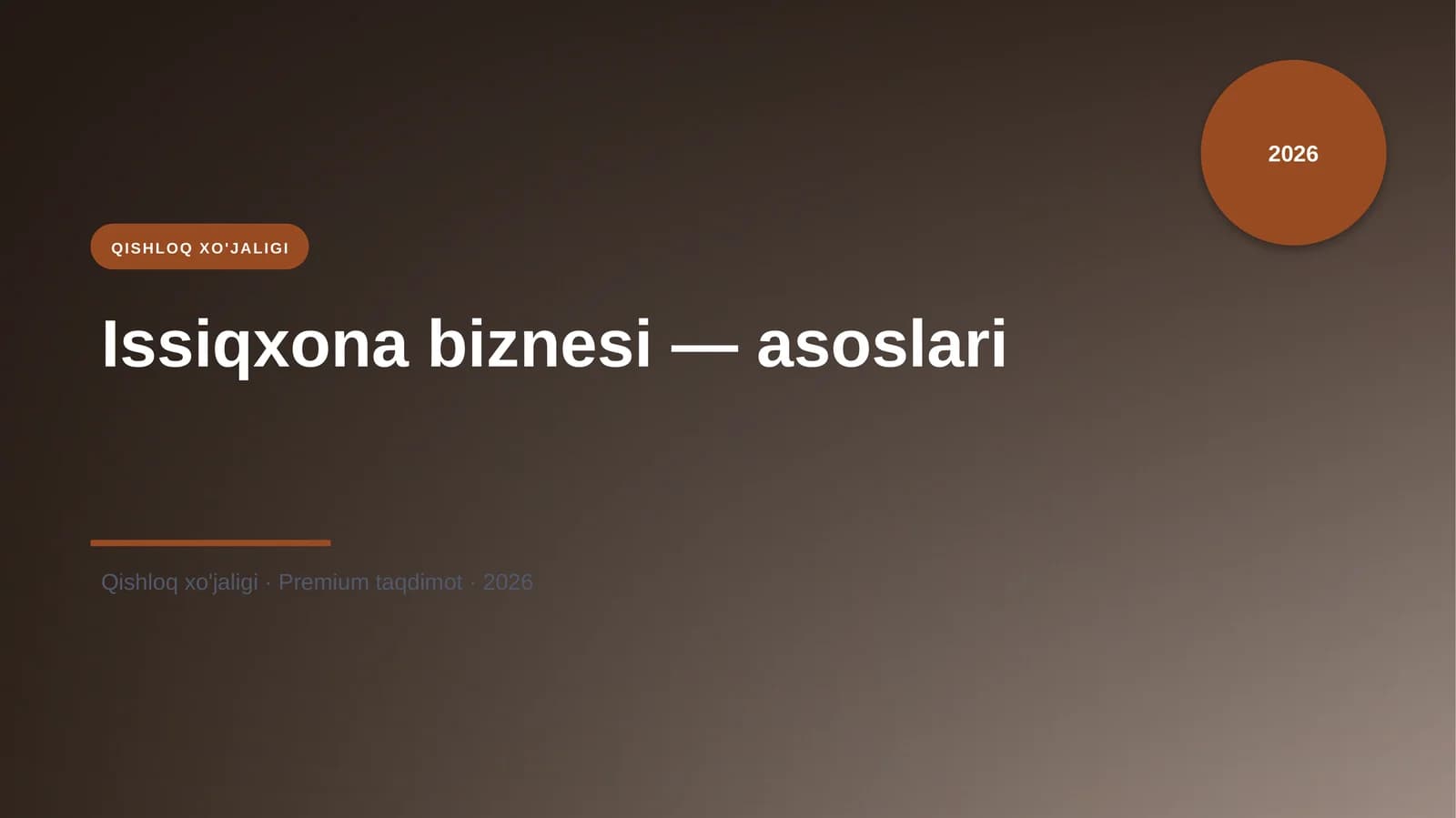 Issiqxona biznesi — asoslari