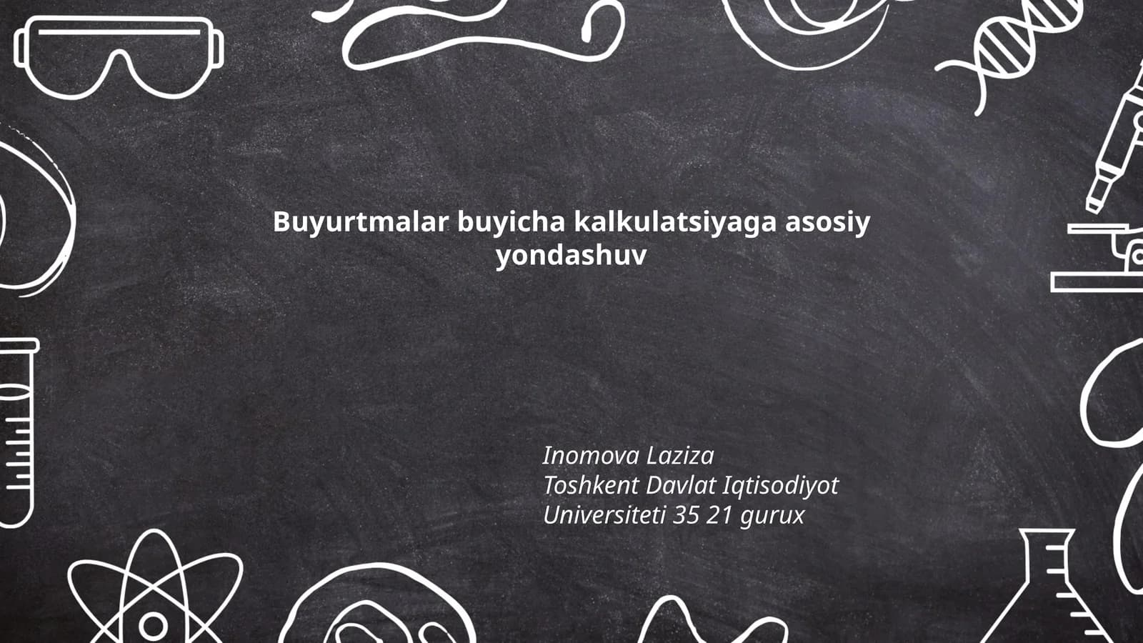 Buyurtmalar bo'yicha kalkulyatsiya jarayoni