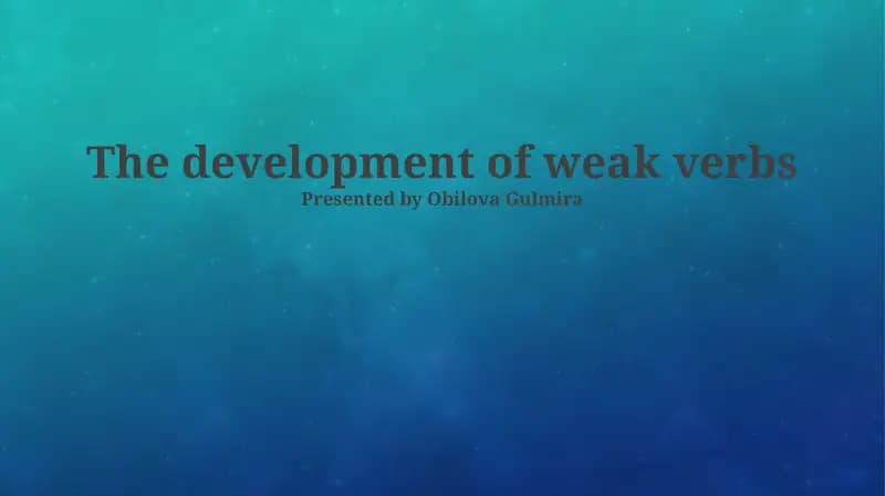 The development of weak verbs