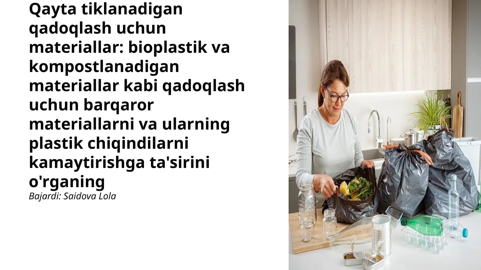Bioplastik Va Kompostlanadigan Materiallar