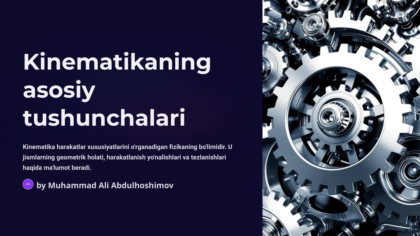 Kinematikaning asosiy tushunchalari