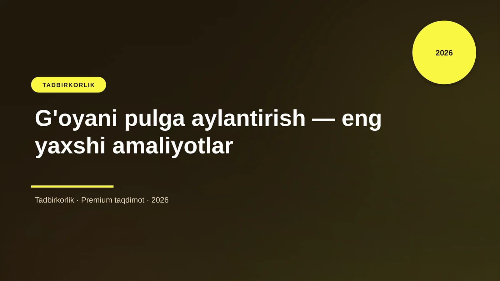 G'oyani pulga aylantirish — eng yaxshi amaliyotlar