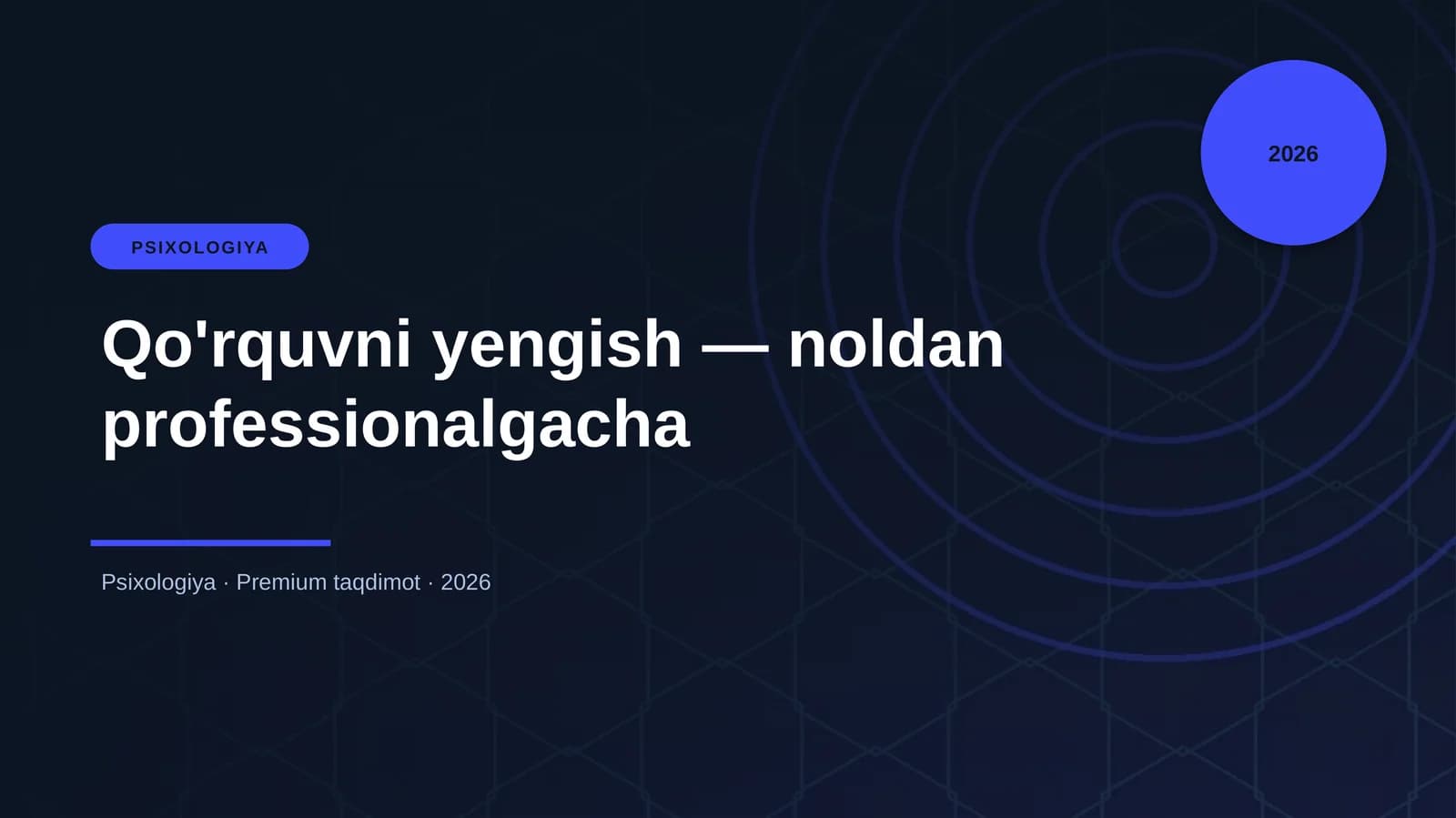 Qo'rquvni yengish — noldan professionalgacha