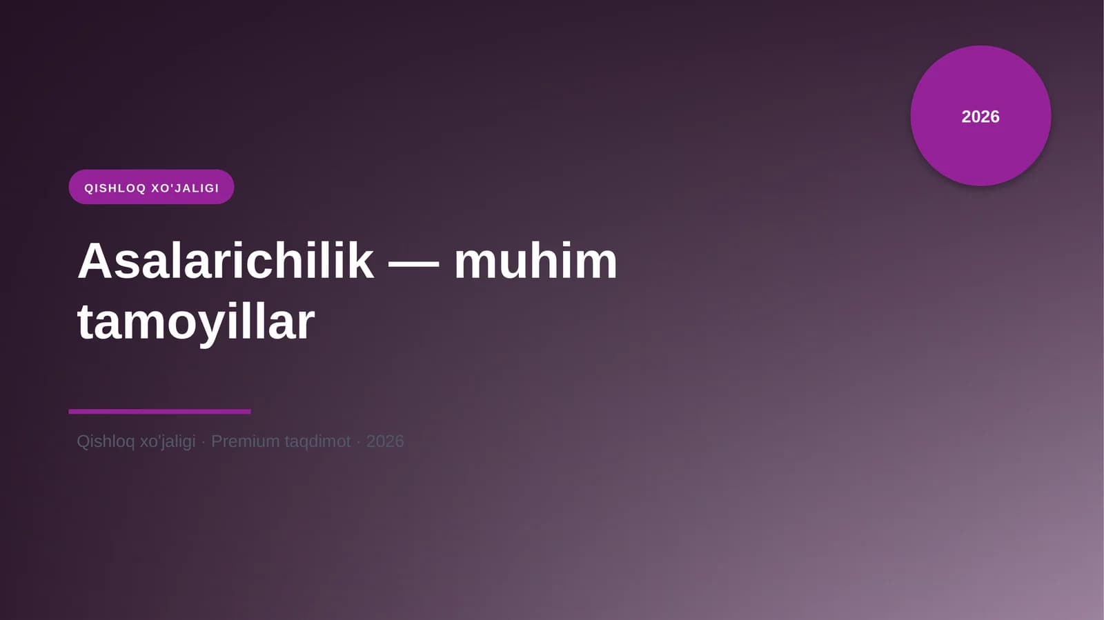 Asalarichilik — muhim tamoyillar
