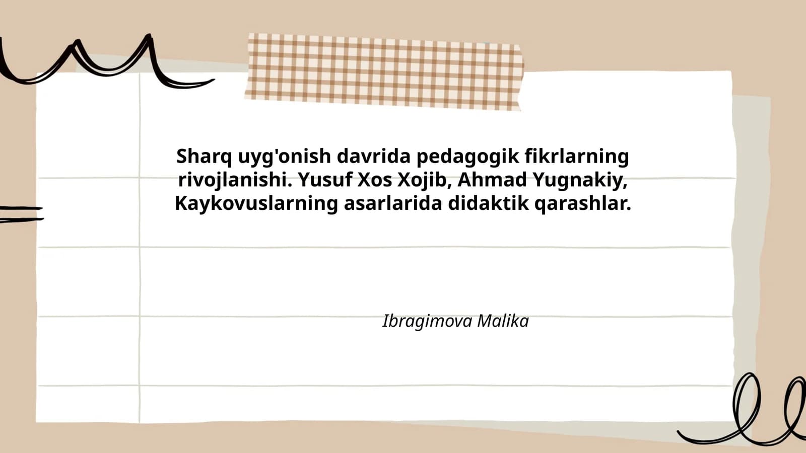 Sharq uyg'onishi davrining pedagogik-madaniy konteksti