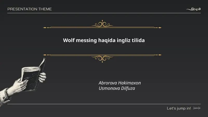 Wolf Messing haqida ingliz tilida