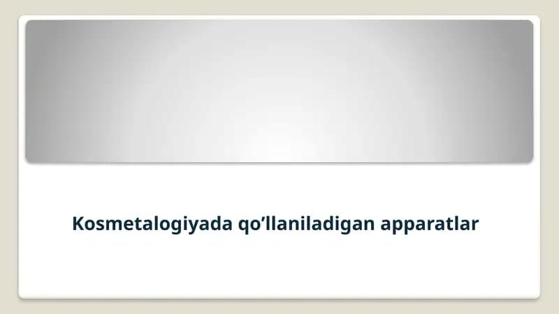 Kosmetologik apparatlar