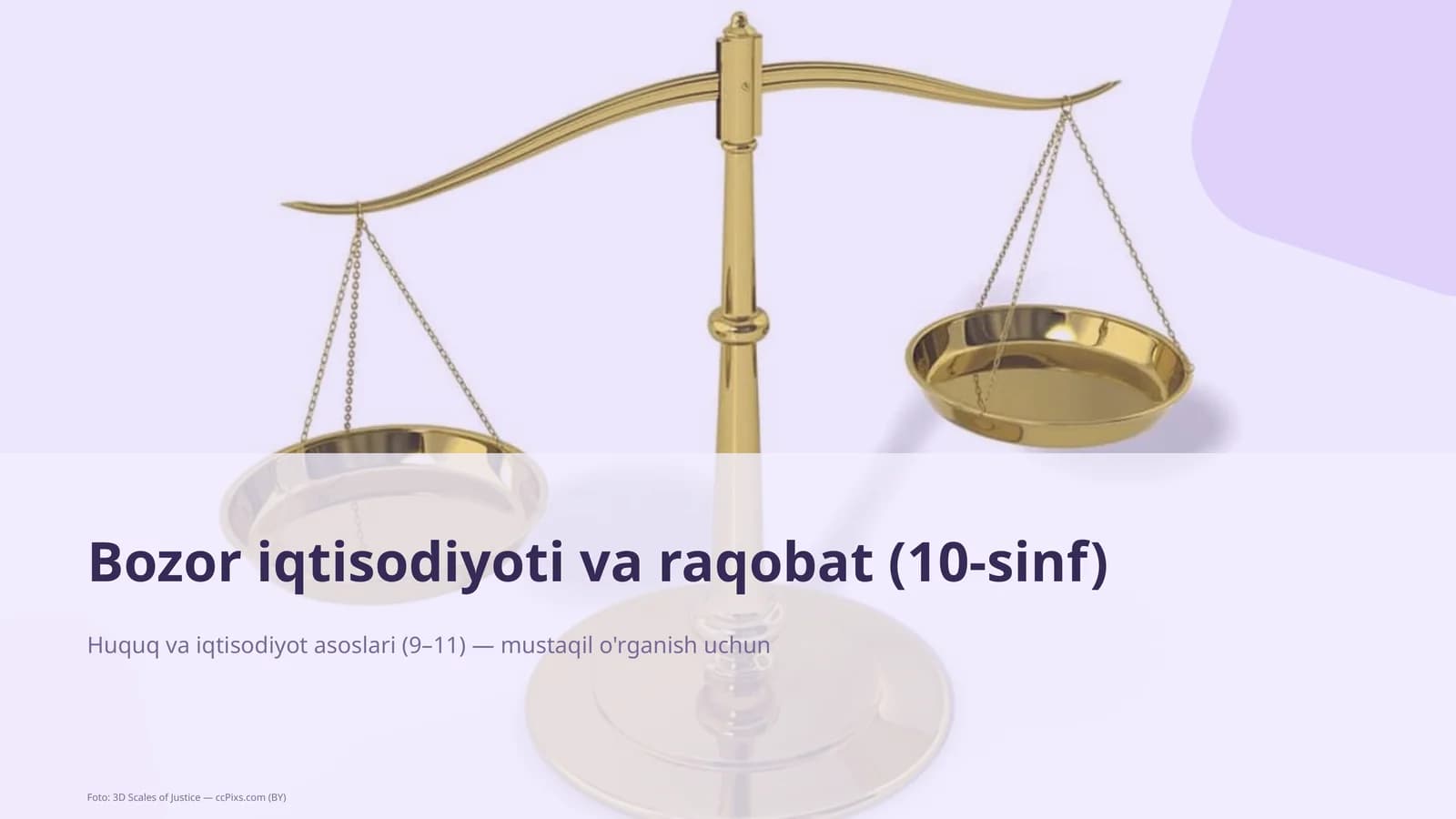 Bozor iqtisodiyoti va raqobat (10-sinf)
