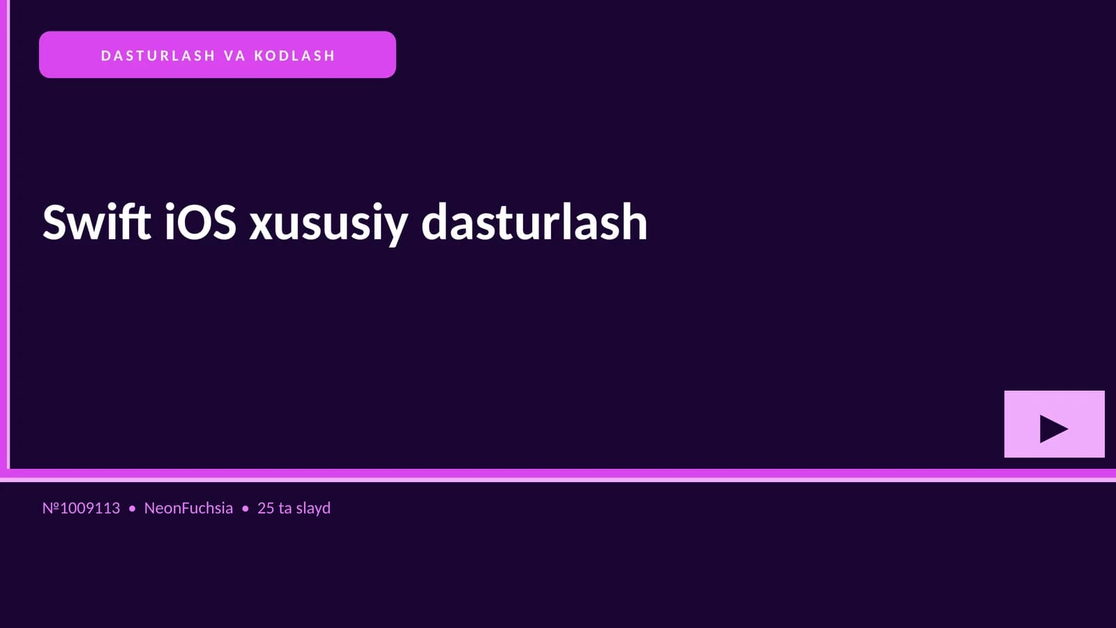 Swift iOS xususiy dasturlash