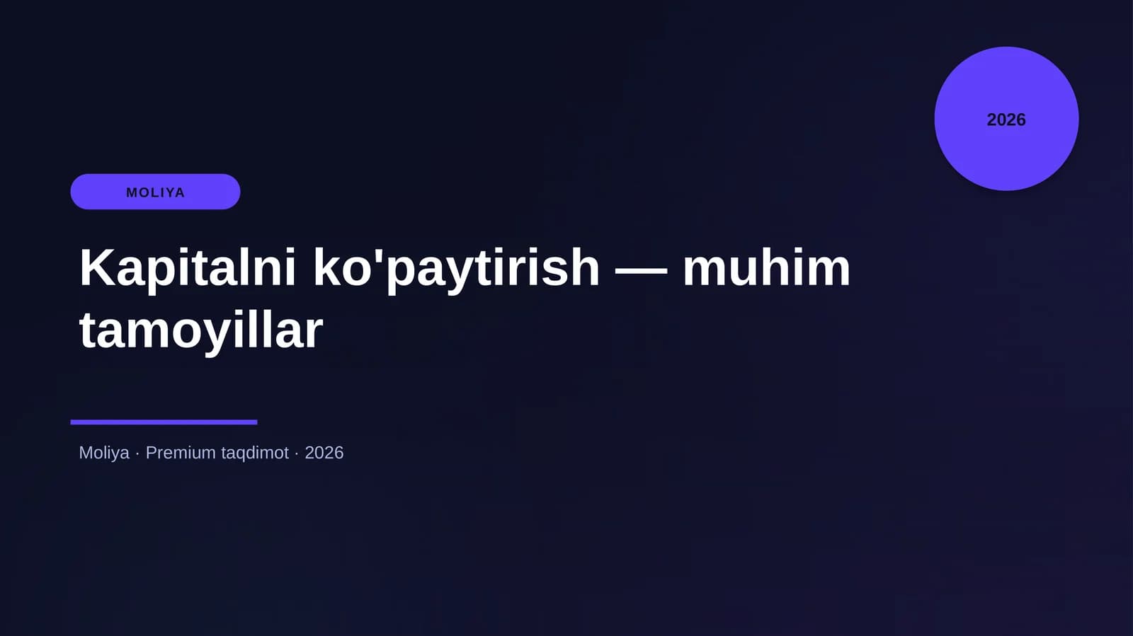 Kapitalni ko'paytirish — muhim tamoyillar