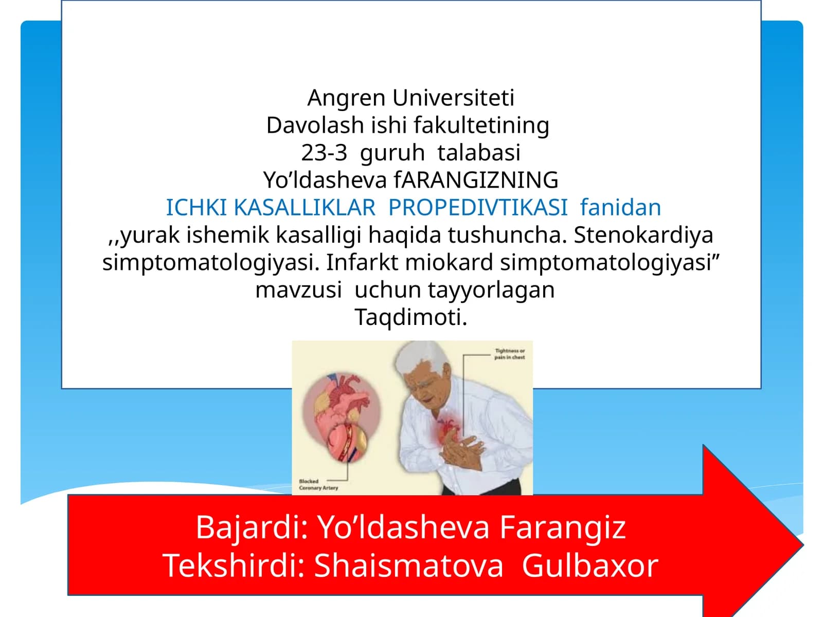 Yurak ishemik kasalligi haqida tushunchalar