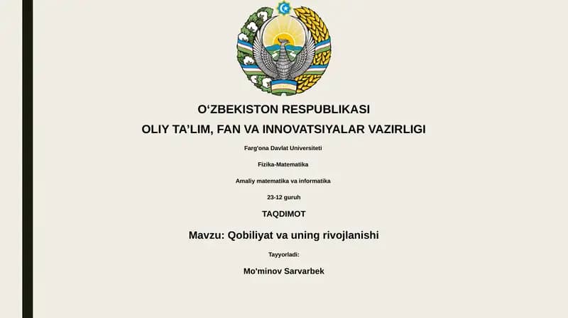 Qobiliyat va uning rivojlanishi