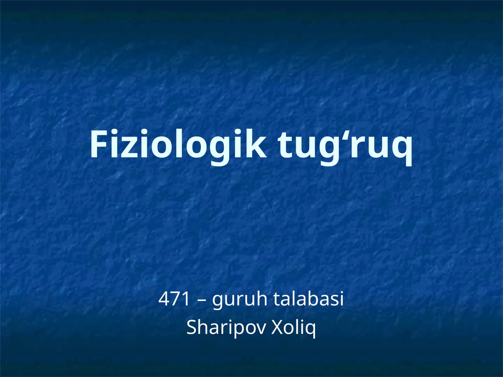Fiziologik tug‘ruq