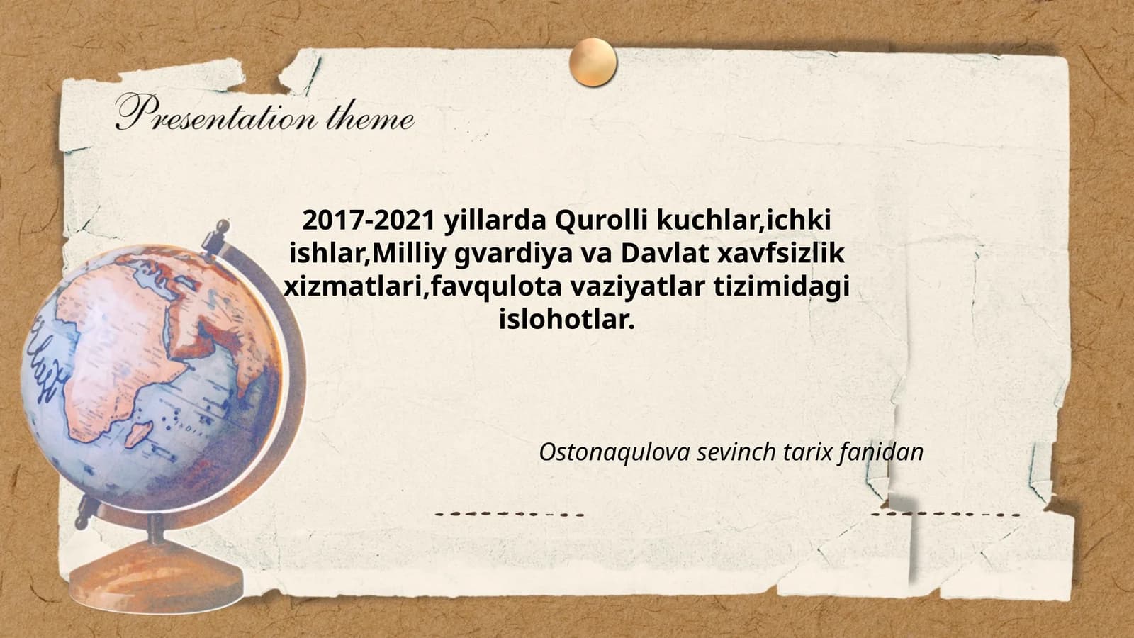 Ostonaqulova sevinch tarix fanidan