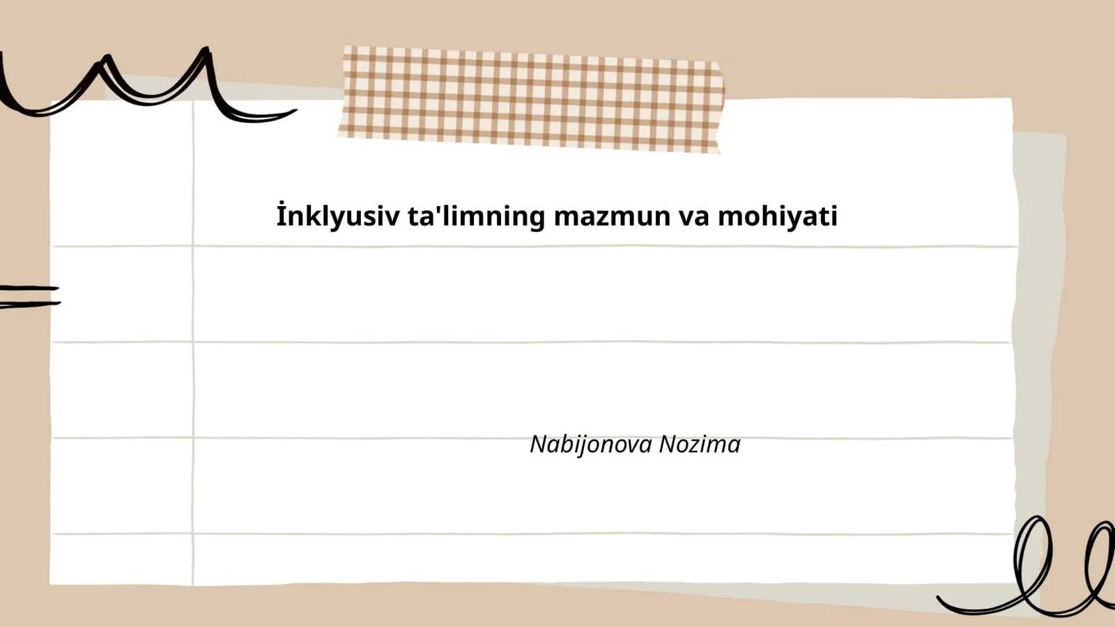 İnklyusiv ta'limning mazmun va mohiyati
