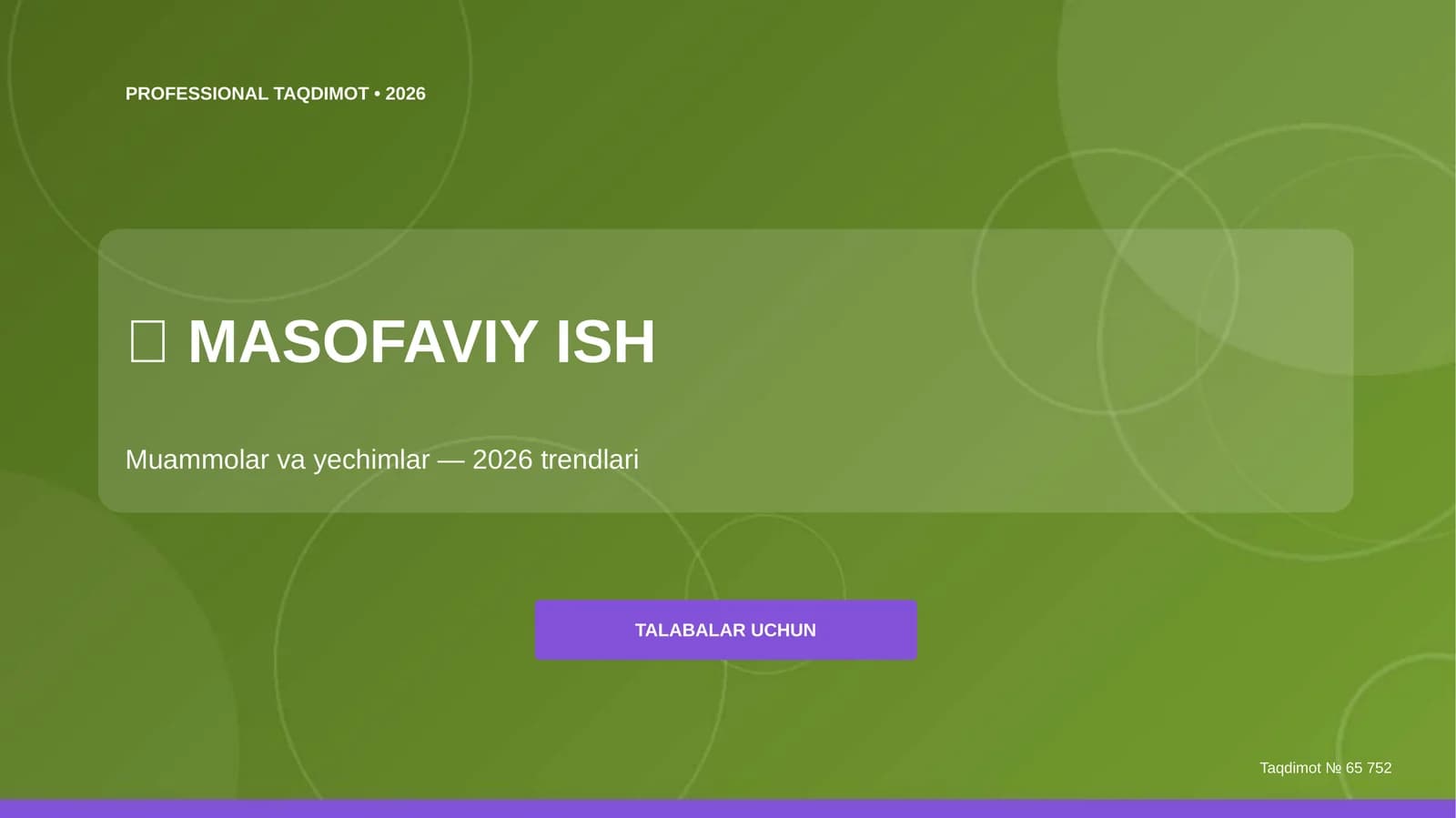 Masofaviy ish: muammolar va yechimlar (2026 trendlari) [talabalar uchun]