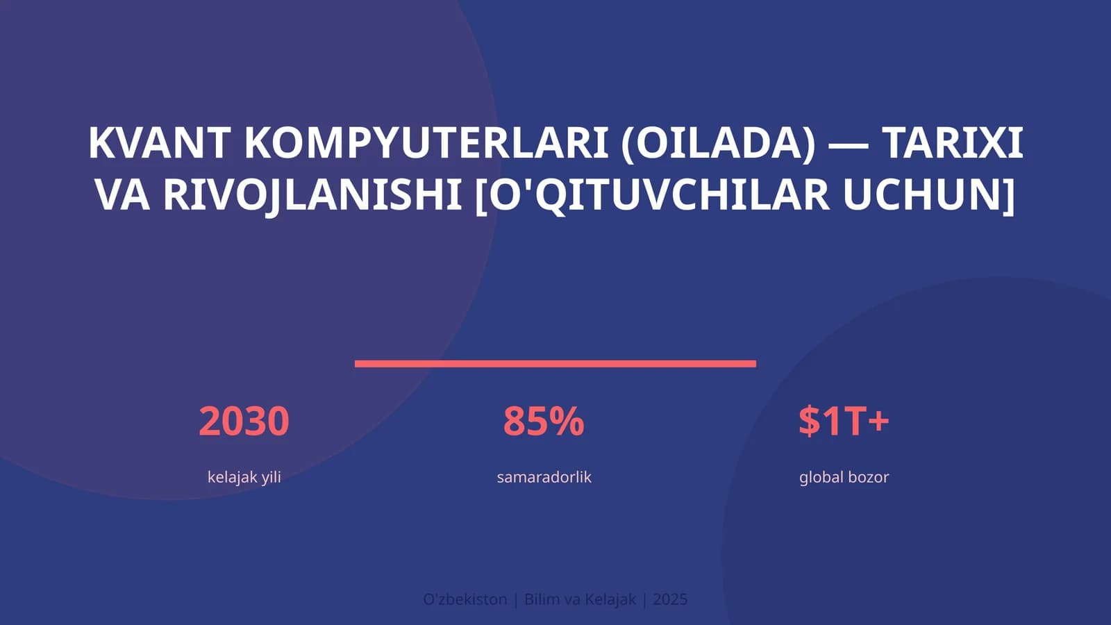 Kvant kompyuterlari (oilada) — tarixi va rivojlanishi [o'qituvchilar uchun]