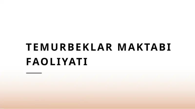 Temurbeklar maktabi