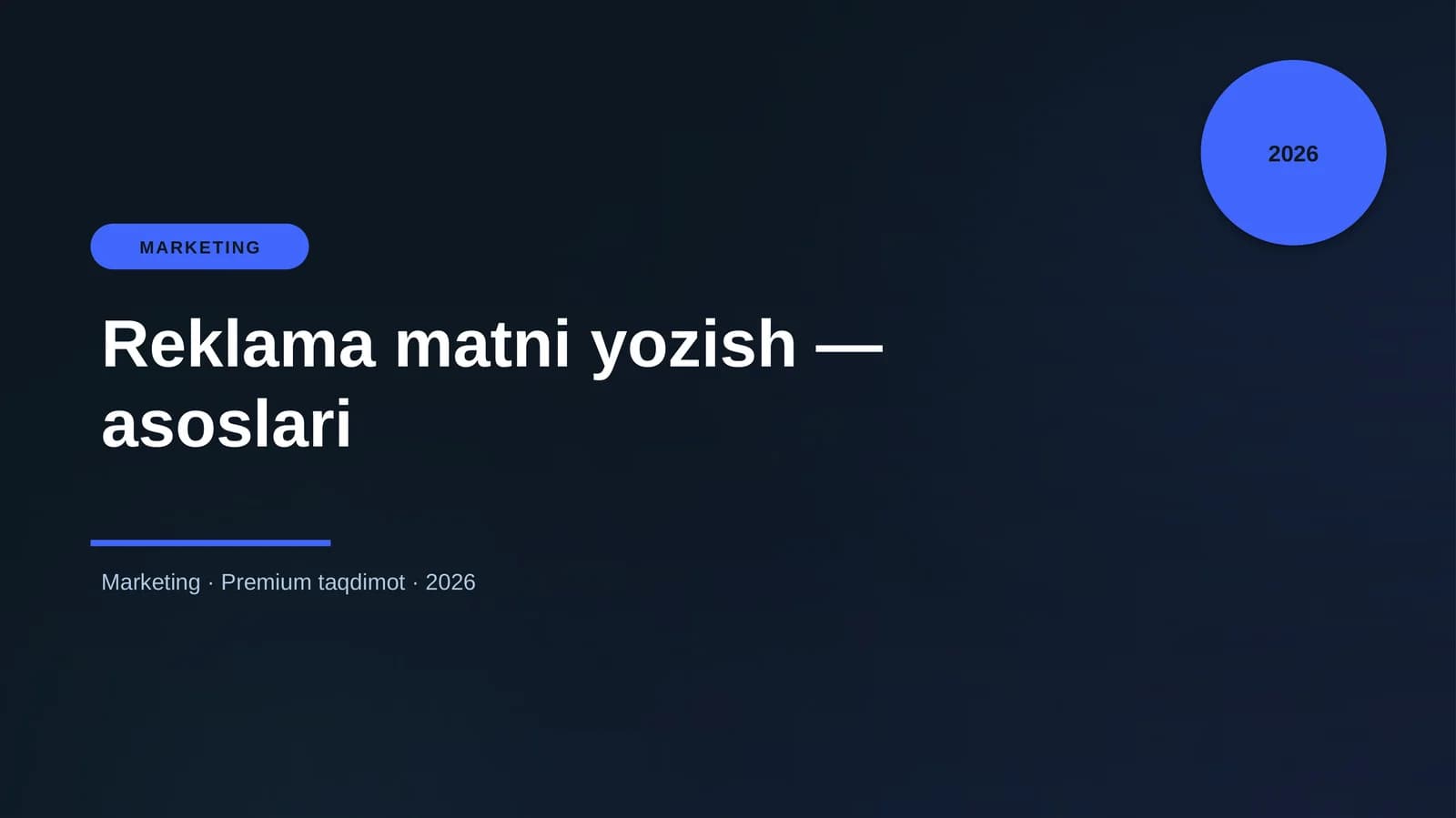 Reklama matni yozish — asoslari