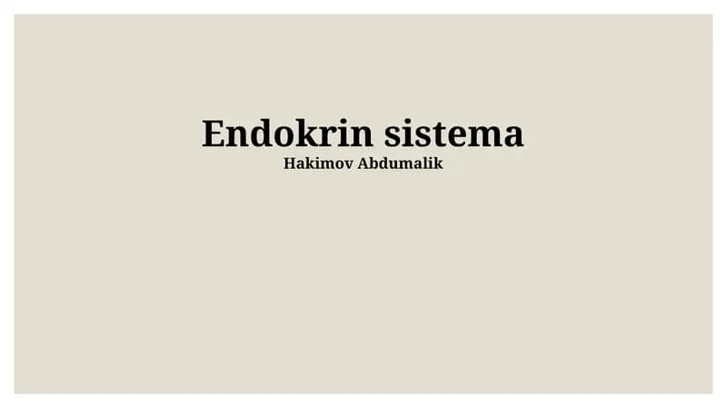 Endokrin sistema