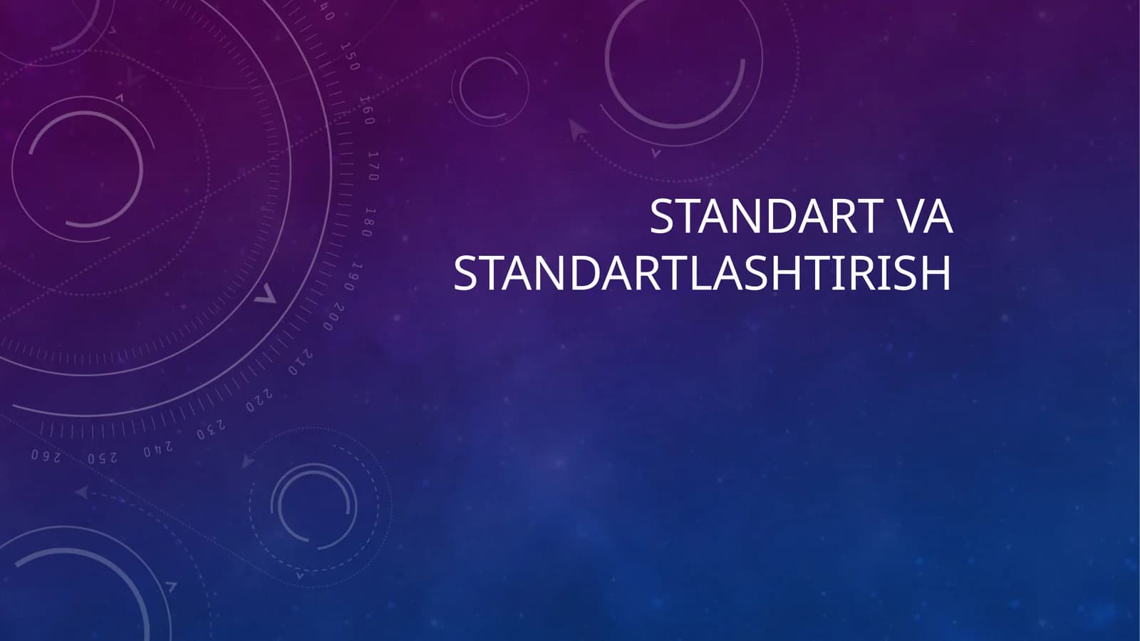 Standart va standartlashtirish