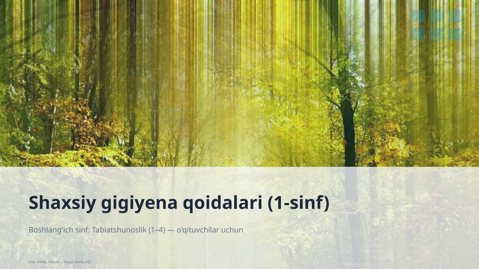 Shaxsiy gigiyena qoidalari (1-sinf)