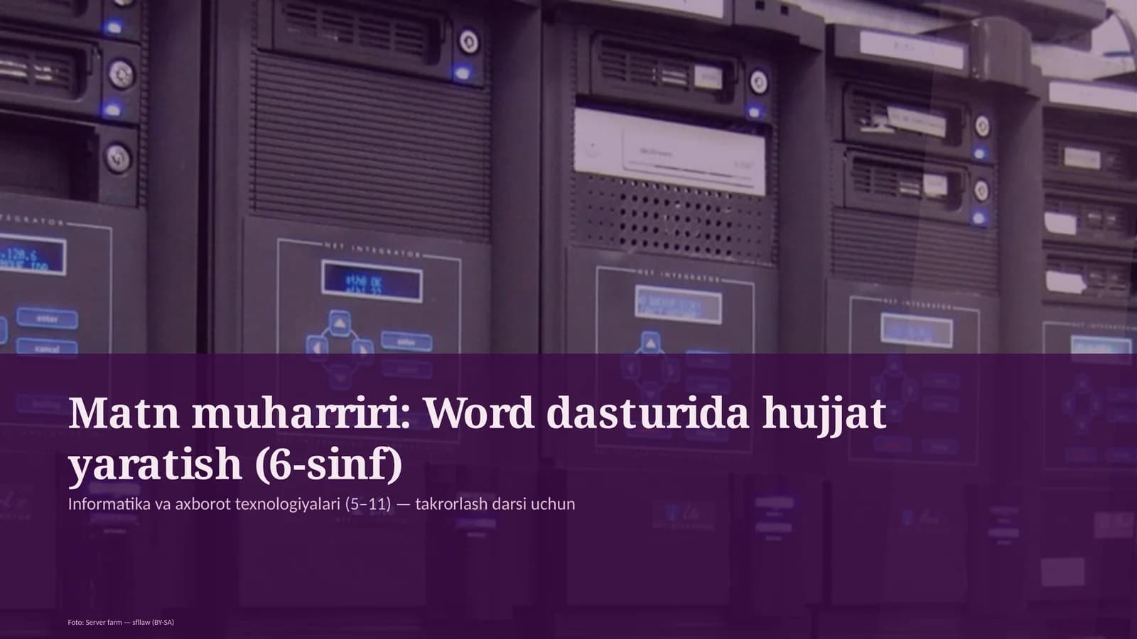 Matn muharriri: Word dasturida hujjat yaratish (6-sinf)