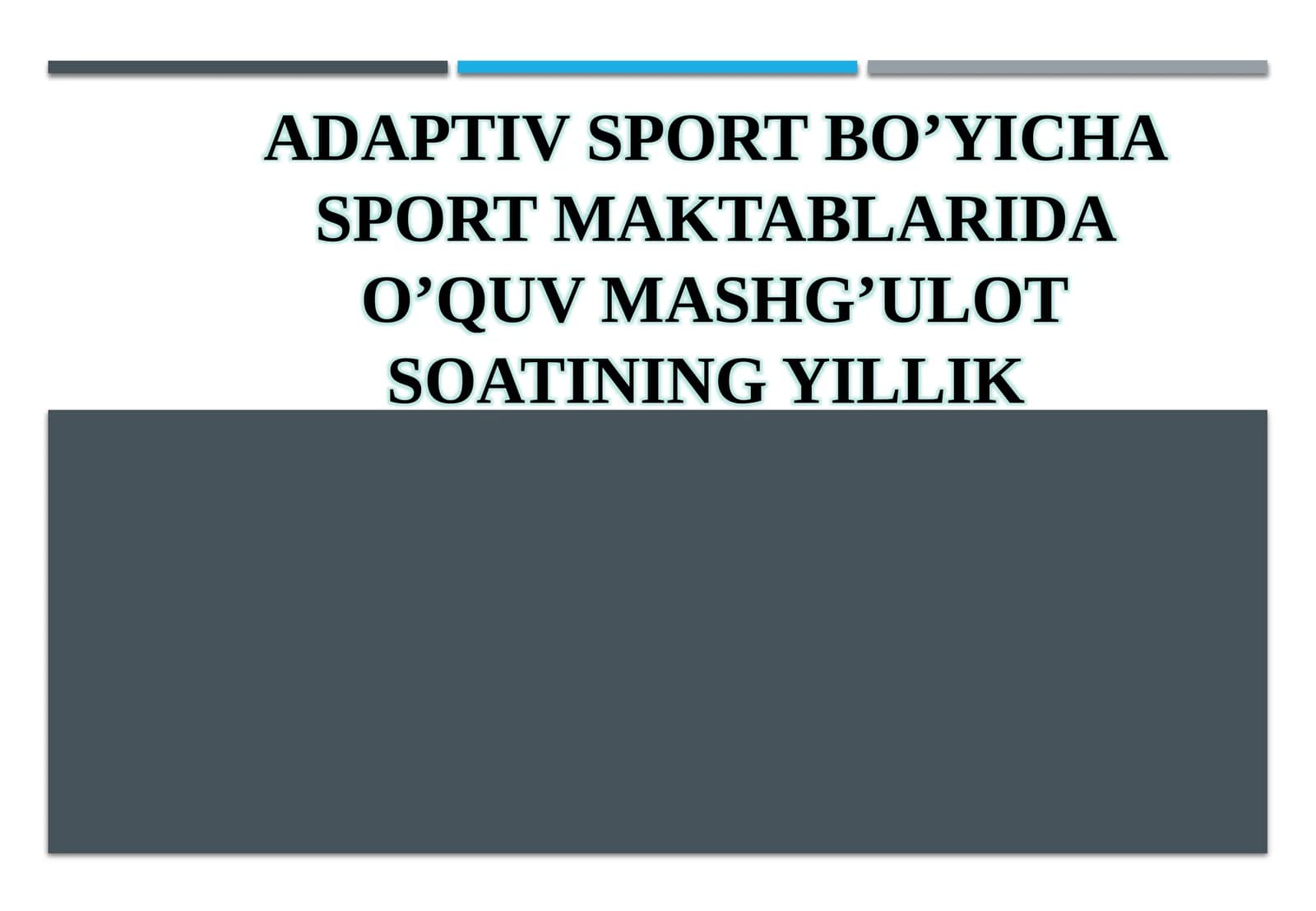Adaptiv Sport Bo’yicha Sport Maktablari