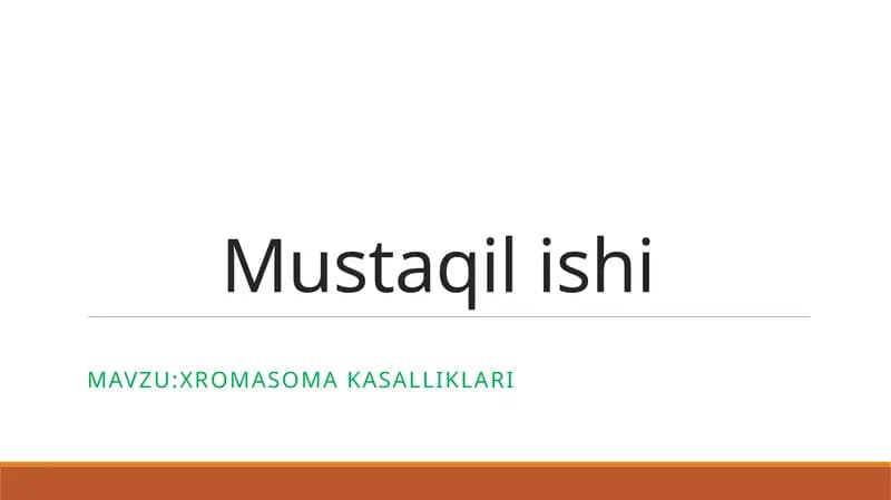 xromasoma kasalliklari