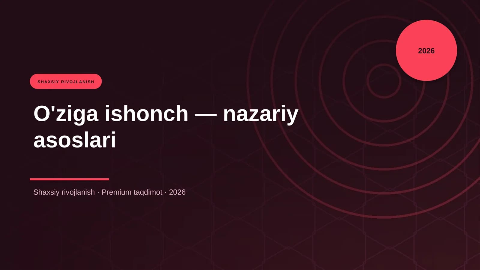 O'ziga ishonch — nazariy asoslari