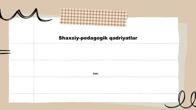 Shaxsiy-pedagogik qadriyatlar