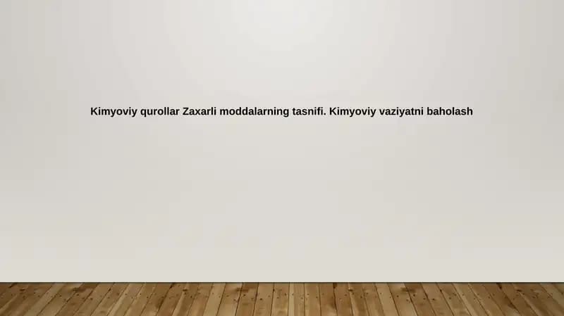 Kimyoviy qurollar