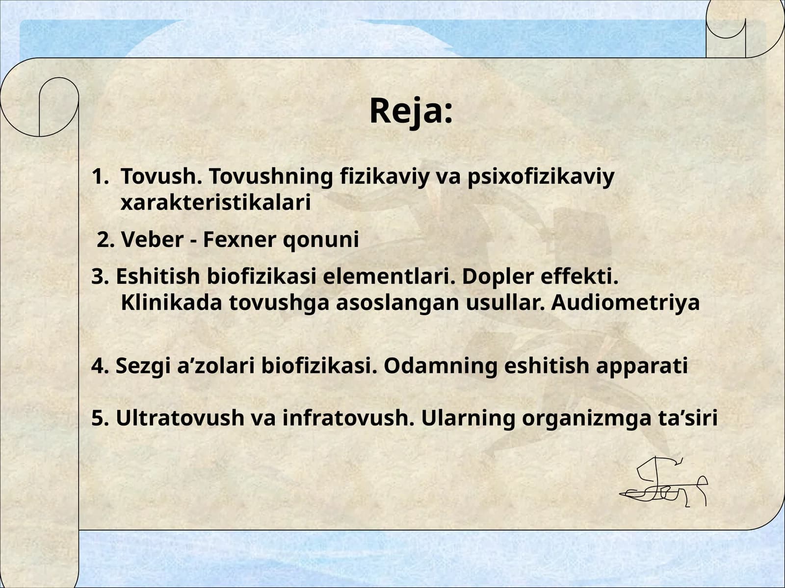 Tovush. Tovushning fizikaviy va psixofizikaviy xarakteristikalari